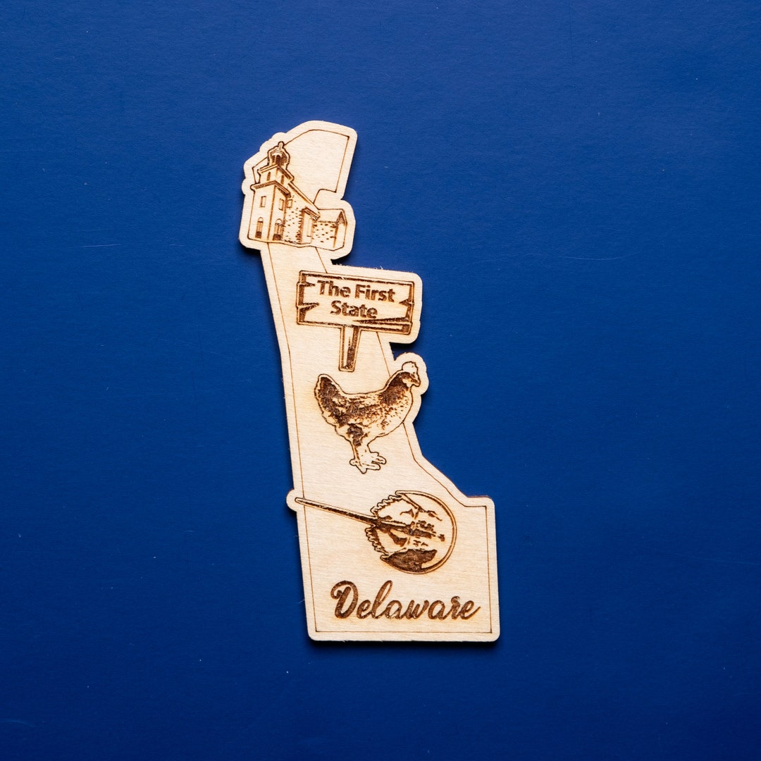 Delaware State Wood Magnet Personalized DE State Wooden - Etsy