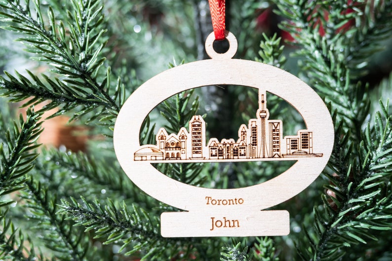 Personalized Toronto Skyline City Ornament Custom Toronto Etsy