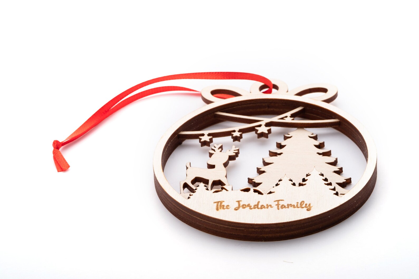 Personalized 3D Christmas Ornament With Family Name 3 Layer - Etsy