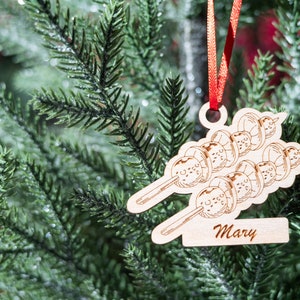 Personalized Vegetarian Grilled Ornament, BBQ Meat Kebab Skewer Christmas Ornament, Holiday Food Tree Decoration