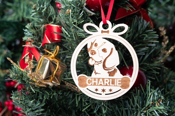 Ornament - PERSONALIZED Beagle Dog Raw Wood Ornament - PERSONALIZED Beagle Dog Raw Wood