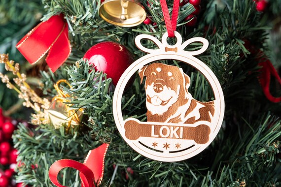 Personalized Rottweiler Christmas Ornament Dog Memorial Gift | Etsy