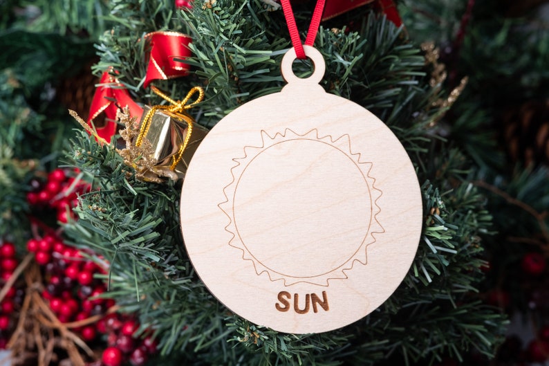 Planet Christmas Ornament Set, Solar System Planet Ornament, Science Astronomy Gift for Christmas, Saturn Sun Jupiter Neptune Mercury Uranus image 7