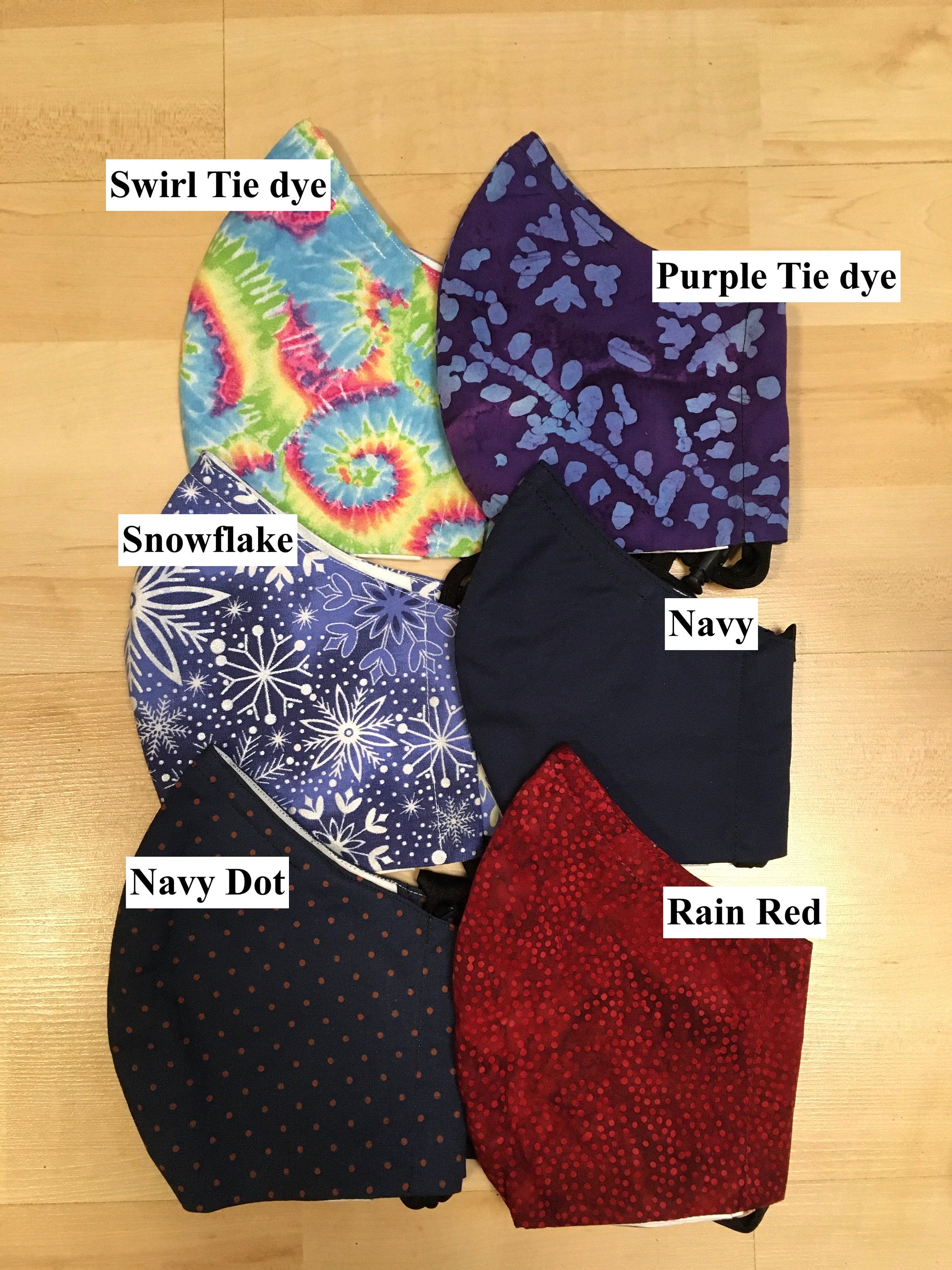 Over the Head Face Masks in Medium, Large & Exlarge . 2 Layers of