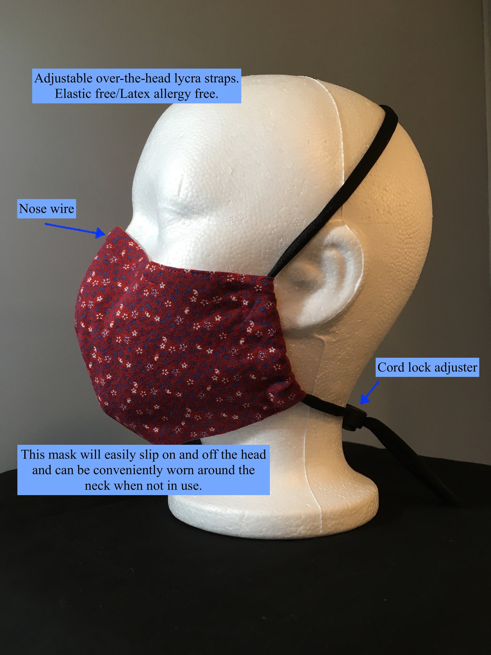 3layer over the head face masks in three adult sizes. 2 Etsy