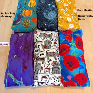 Rice Heating pad, Neck/Shoulder Wrap, Removable Washable cover, Unscented, Heating pad, Headaches, Stress Relief, Warmth