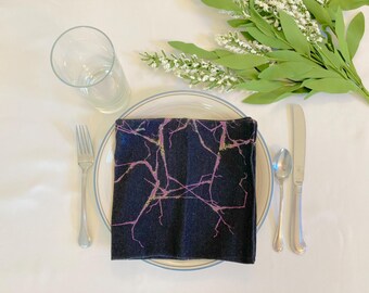 Dinner Napkins. Tie Dye Linen Dinner Napkins. Set of 4, 16" x 16". Table Napkins. Gift for her/him.
