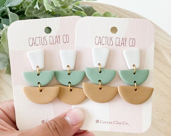 EARTH TONE DANGLE + Clay Earrings