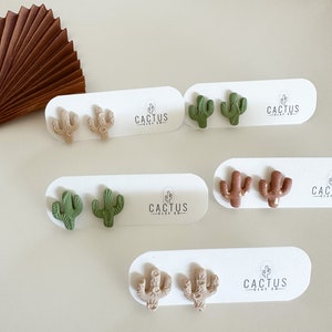 Cactus Stud Earring + Clay Earrings