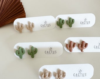 Cactus Stud Earring + Clay Earrings