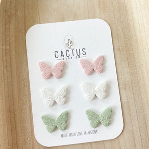 Butterfly Studs + Clay Earrings