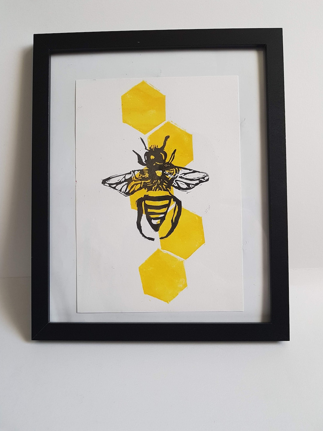 kitchen wall art | bee art print | honey bee decor |... Yellow Honey Bee Wall Art Decor, Bee Honeycomb Poster, Gifts for Mom ...