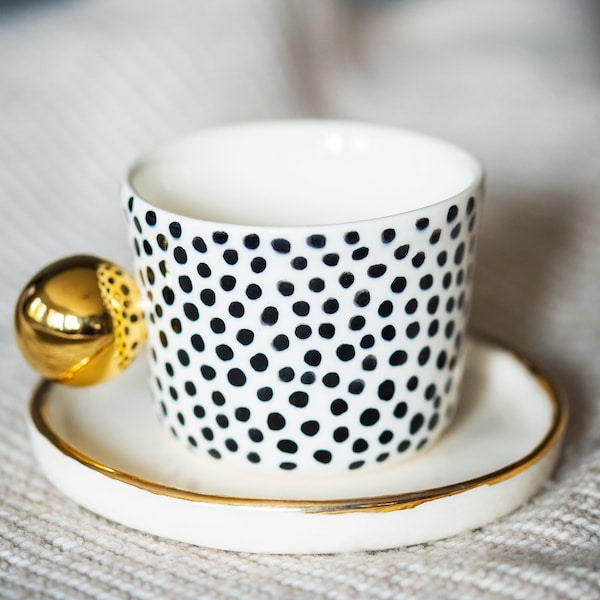 Polka Dot Coffee Cup Etsy