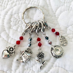 Tea Time Stitch Markers, 5 pieces