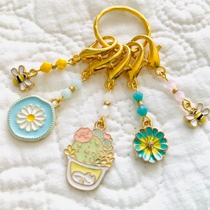 Garden Kitty Stitch Markers, 5 pieces