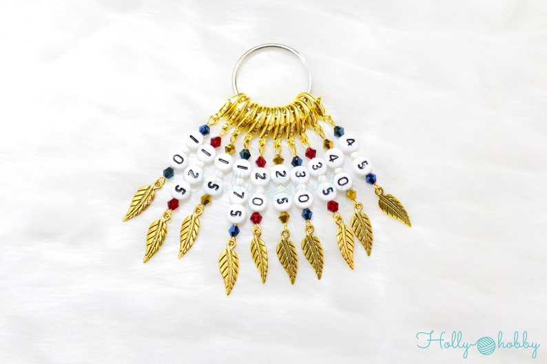 Leaf Crochet Stitch Markers Numbered Hook Size Markers Etsy UK