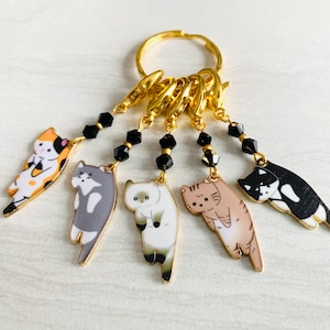 Kitten Stitch Markers, 5 pieces