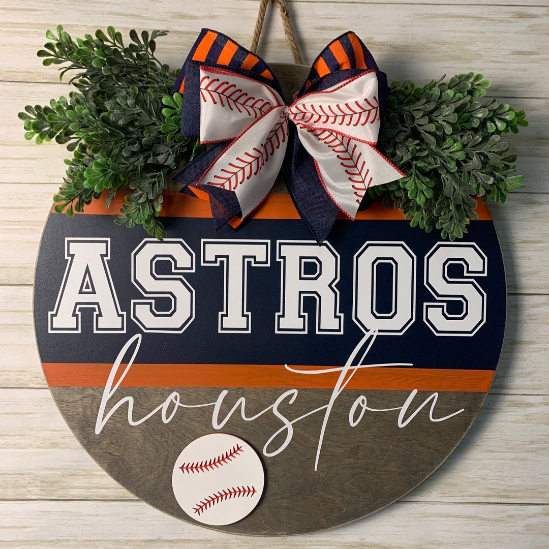 Houston Astros Door Hanger Houston Astros Door Sign Astros Fan Astros Decor Astros Baseball