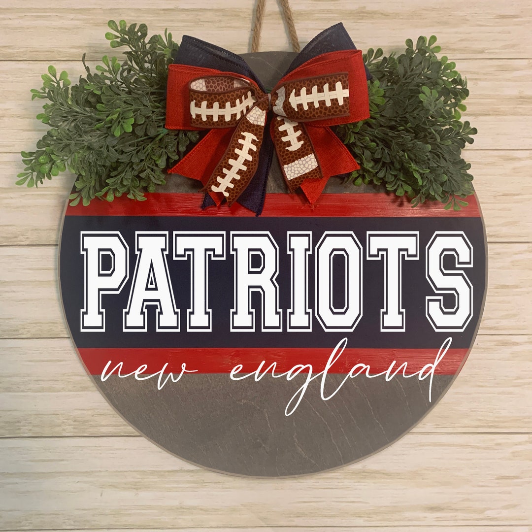 Patriots Door Hanger Patriots Door Sign New England Etsy