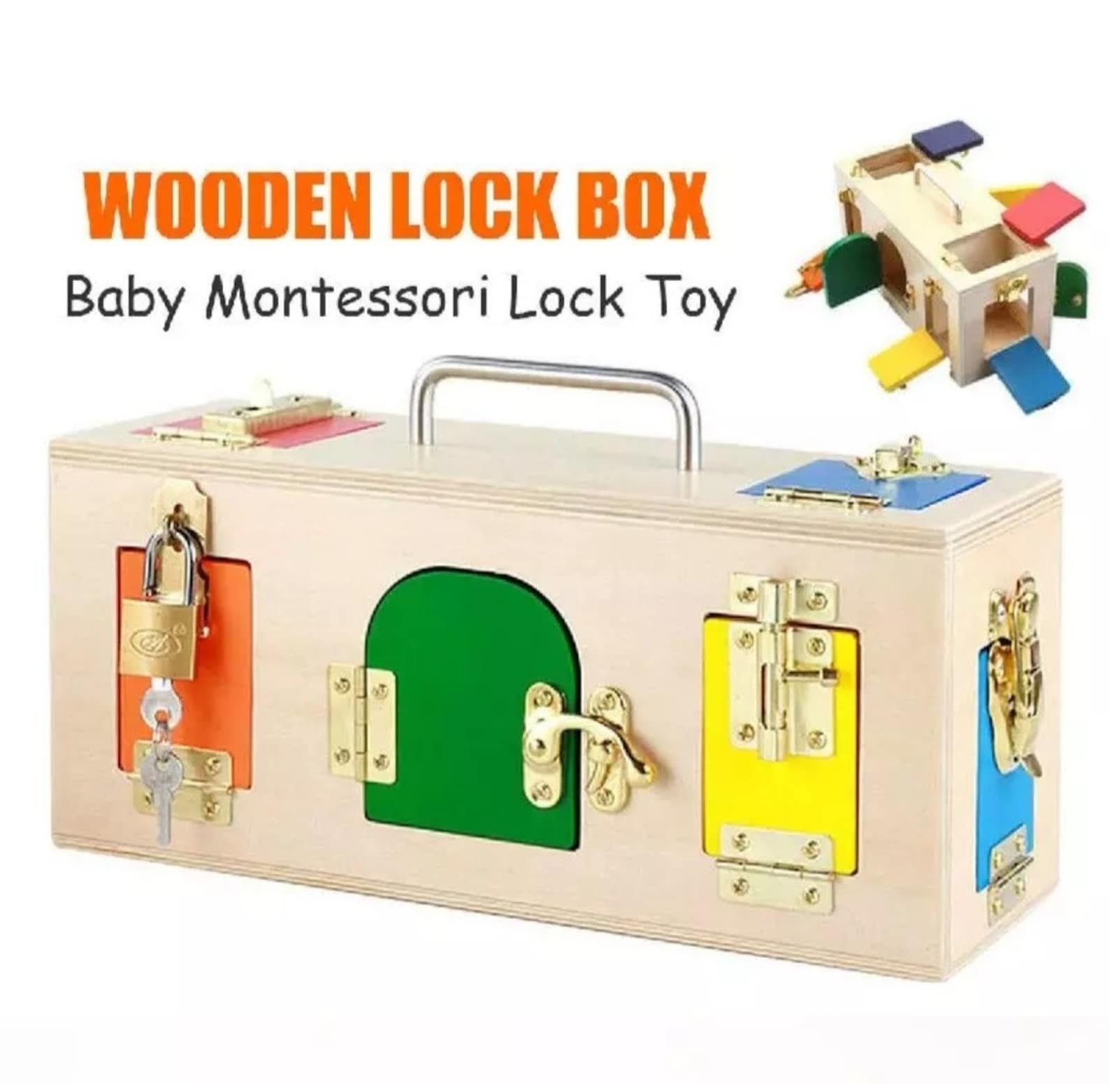 Montessori Colorful Lock Box Kids Children Educational Etsy