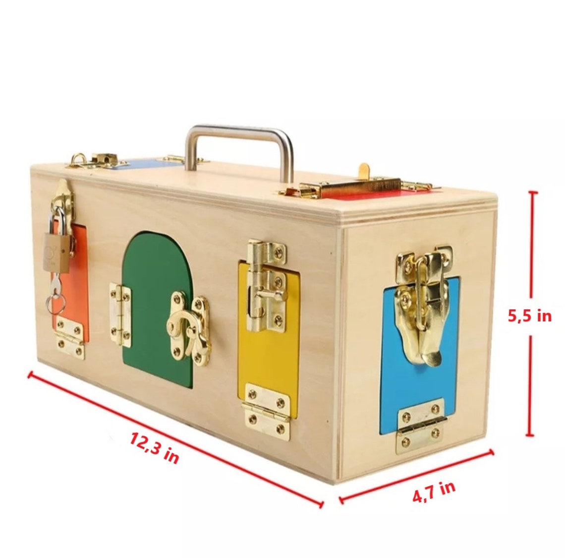 Montessori Colorful Lock Box Kids Children Educational Etsy