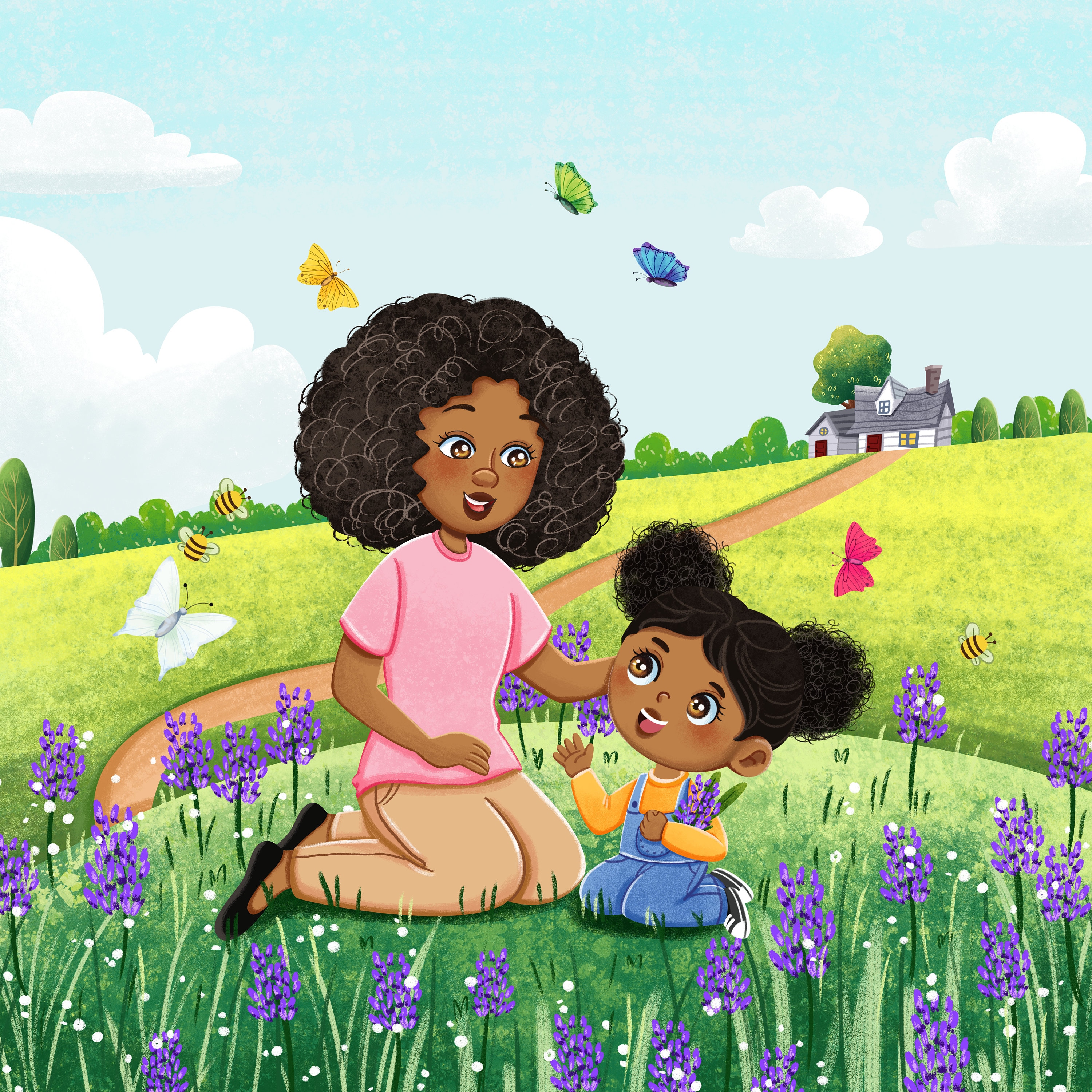 Whimsical children's book illustration with magical characters
