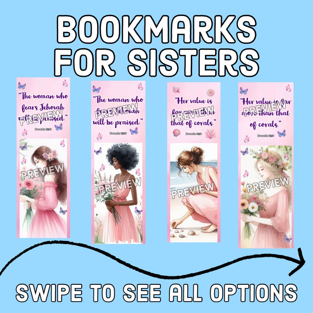 JW Bookmarks for Sisters, Gift for Sisters, Gift for Christians