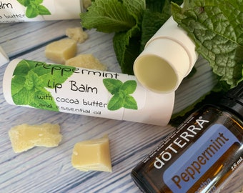 PEPPERMINT LIP BALM, Lip balm, Lip balm in a tube, Eco-friendly lip balm, Vegan lip balm Natural hemp lip balm, Lip moisturizer, Lip butters