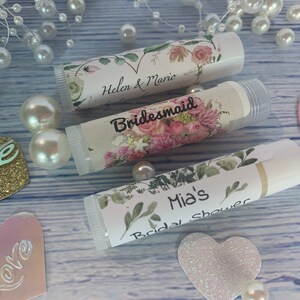 PERSONALIZED LIP BALM Favors, Lip Balm favors, Wedding favors, Bridal Shower favors, Bridal shower lip balm favors, Bridesmaid favors image 1