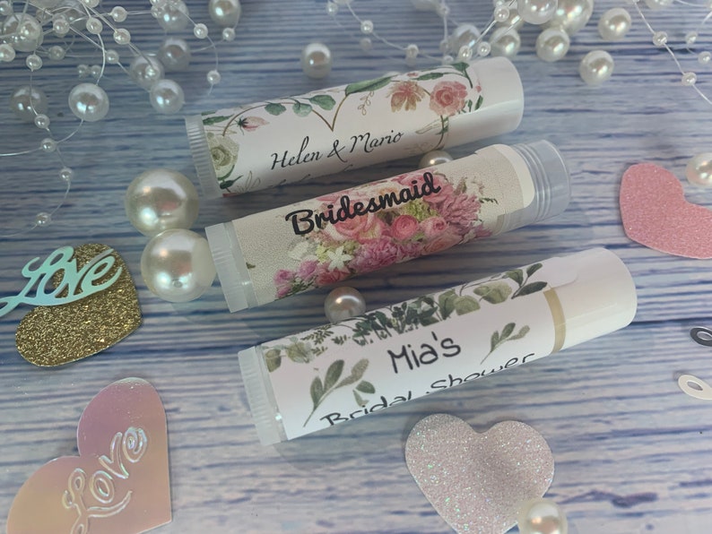 PERSONALIZED LIP BALM Favors, Lip Balm favors, Wedding favors, Bridal Shower favors, Bridal shower lip balm favors, Bridesmaid favors image 1