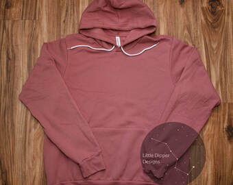 Mockup I Bella Canvas 3719 I Mauve I Flat Lay Design I Adult Unisex I Sponge Fleece Pullover Hoodie Sweatshirt