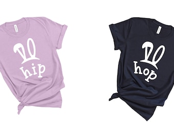 Bunny Ears Matching Tee Designs I "Hip" "Hop" I SVG, PNG, JPEG I Easter Tees