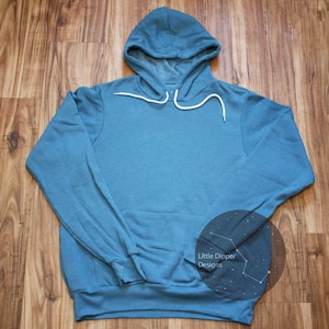 Mockup I Bella Canvas 3719 I Heather Deep Teal I Flat Lay Design I Adult Unisex I Sponge Fleece Pullover Hoodie Sweatshirt