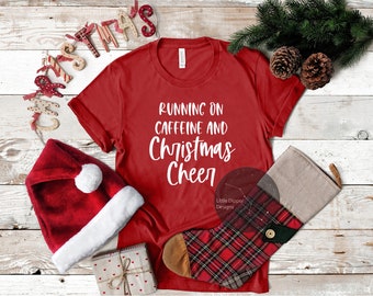 Running on Caffeine and Christmas Cheer svg, png, jpeg instant download