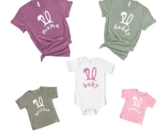 Mama, Daddy, Baby, Brother, Sister Bunny Designs for T-shirts I Easter Tees I Matching Family Shirts