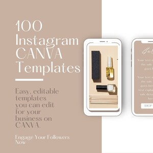 100 neutrale ästhetische CANVA Instagram Post-Vorlagen