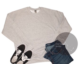 Fall Mockup I Gildan G120 Mockup I Sport Grey I Flat Lay Design I Adult Unisex