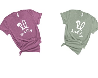 Mama, Daddy Bunny Designs for T-shirts I Easter Tees I Matching Family Shirts