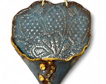 Sefarad hanging wall pocket planter blue handmade