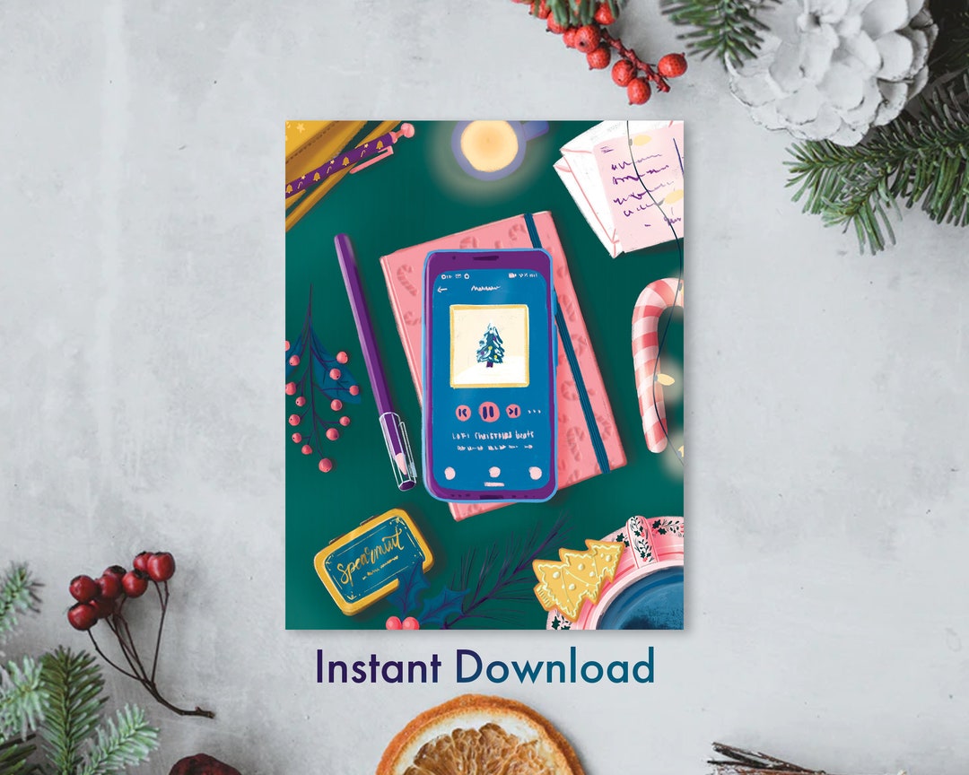 A2 Christmas Card Printable Instant Download Print at Home - Etsy