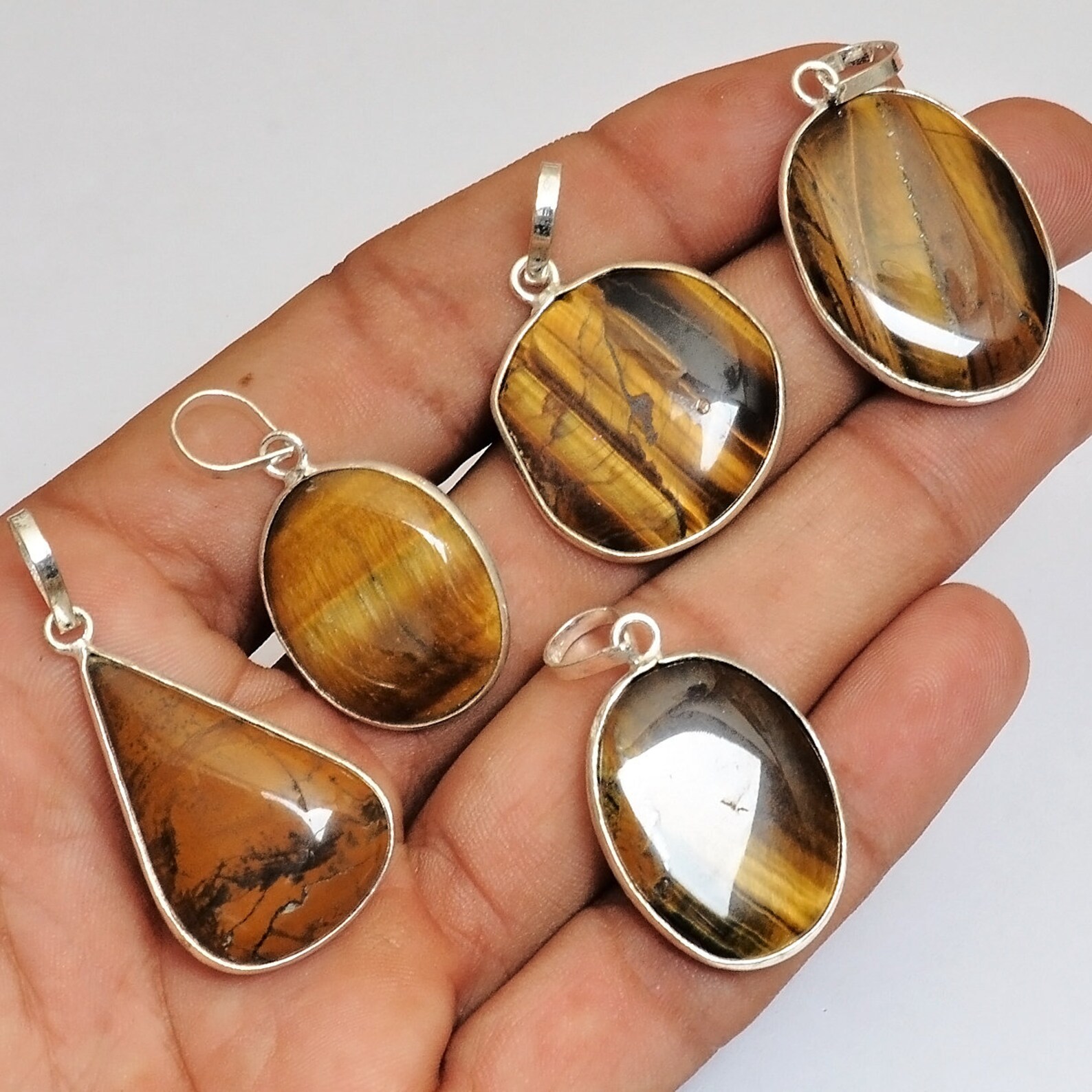 Tiger Eye Gemstone Pendant Wholesale Lot Pendant Gift for Etsy