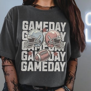 Comfort Colors® Varsity Gameday Shirt, Football Gameday Sweatshirt, Football Game T-Shirt, Retro College Football Helms Graphic Sweatshirt