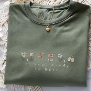 Comfort Colors® Human Kind Be Both Shirt, Minimalist Saying, Humankind Gift, Love Tee, Human Kind Shirt, Be Kind Kindness Humble And Kind