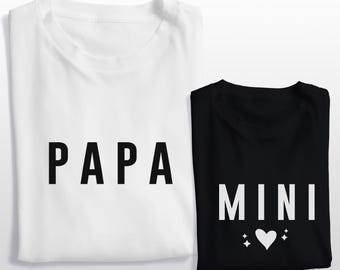 Papa And Mini Shirts, Matching Dada and Son Shirts, First Time Dad Gift, Dad and Mini Tshirt, Fathers Day Gifts for Dad, Daddy and Me Shirts