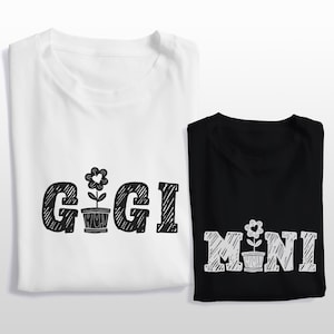 Gigi Mini Shirts, Cute Grandma&#39;s Bestie Bodysuit, Gigi and Mamas Bestie, Comfort Colors Granny T-shirt, Grandma Baby Matching Family Shirts