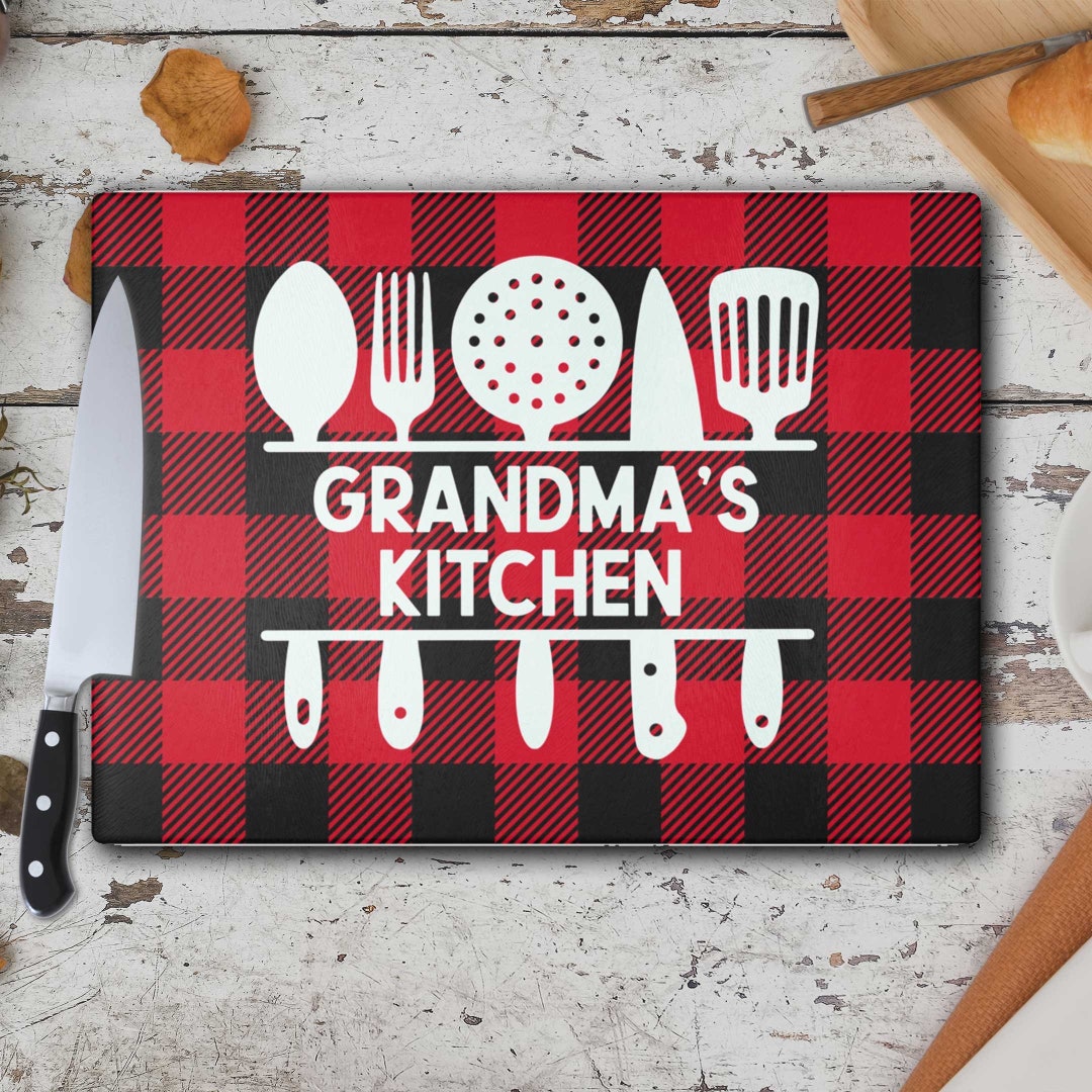Custom Kitchen Glass Cutting Board for Grandma's Kitchen Etsy
