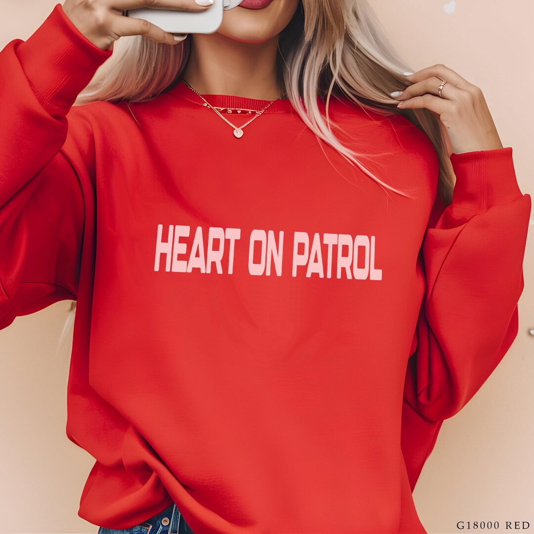 Valentine Policewoman Tee: Heart on Patrol, Cute Valentine's Day Gift ...