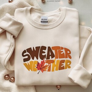 Sweater Weather Sweatshirt, Boho Fall Sweater, Mom Retro Fall Crewneck, Cozy Sweat, Fall Season Womens Fall Sweater, Cozy Sweater Weather