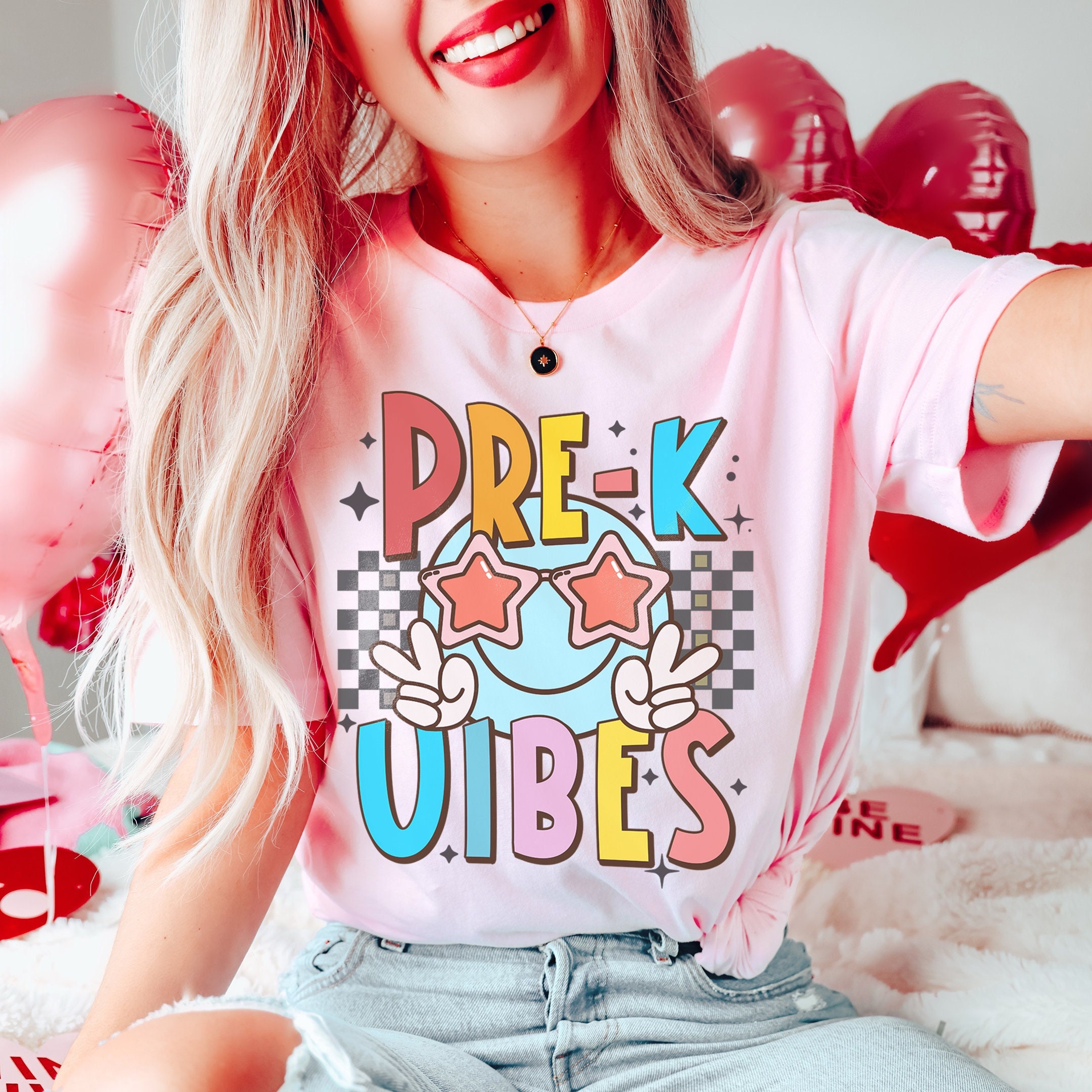 Rainbow Pre-K Shirt, Retro Preschool Teacher Shirt, Checkered Pre Kinder Shirts, TK 4K Teacher Squad Kids Youth First Day of Preschool Team