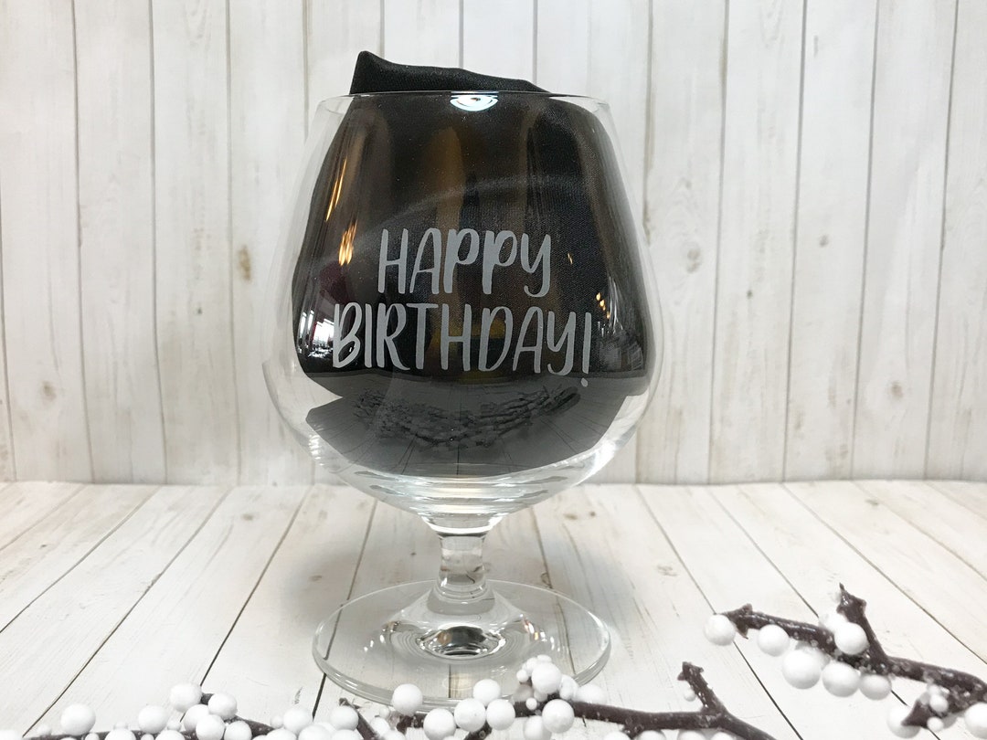 Personalized Cognac Glass, Etched Bourbon Glass, Custom Gift for Him ...